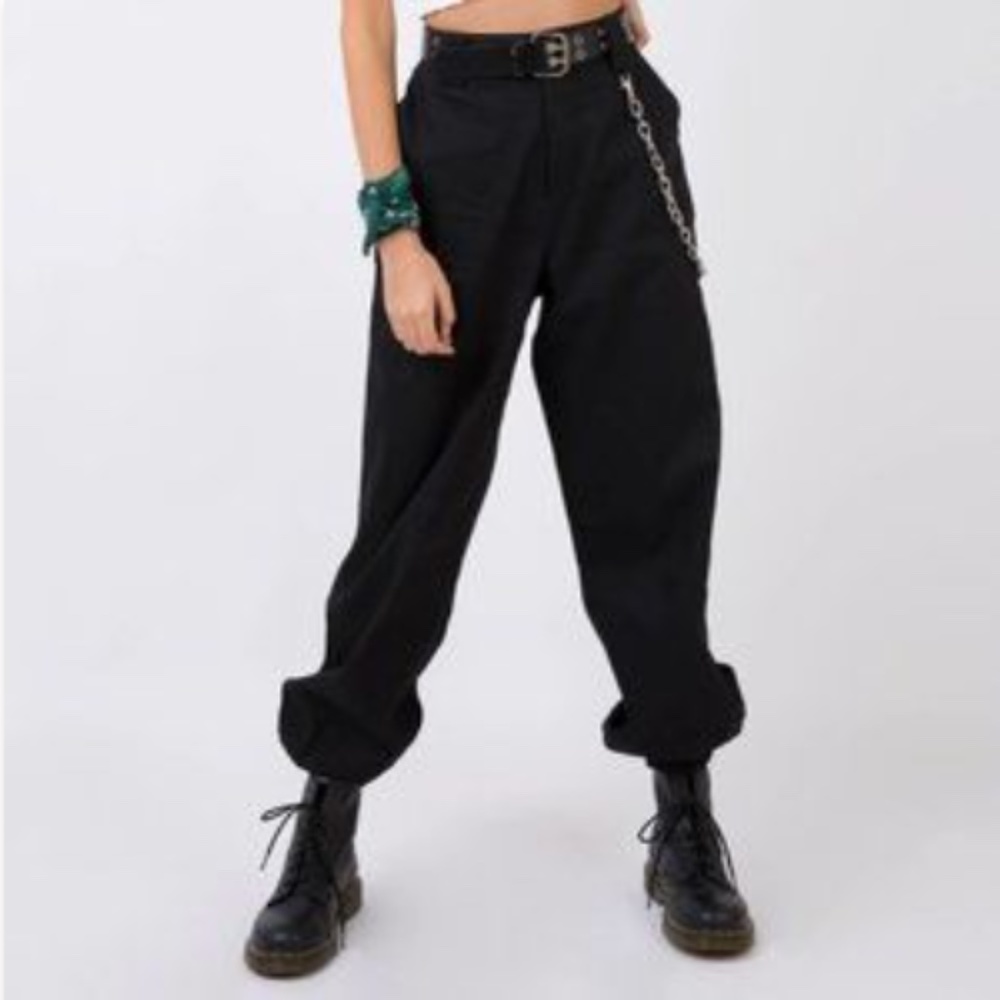 I AM GIA Cobain Cargo Jogger Pants in Black L
